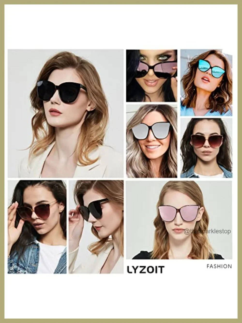 Oversized Cat Eye Sunglasses for Women Vintage UV400 Protection 2 Pack